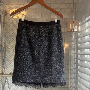 Rebecca Taylor Black and White Tweed pencil Mini Skirt